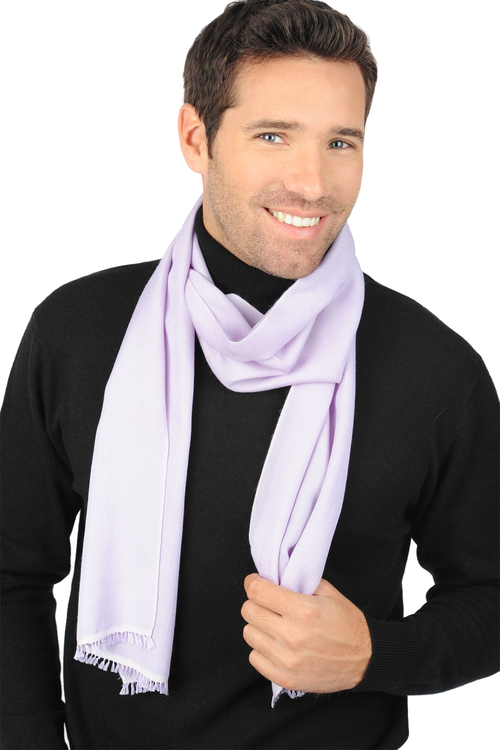 Cashmere & Seta accessori sciarpe foulard scarva malva luminoso 170x25cm